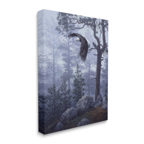 Woodland Flying Eagle Canvas Art Print