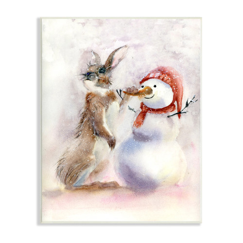 Hare Grabbing Carrot - Christmas Art Print Plaque
