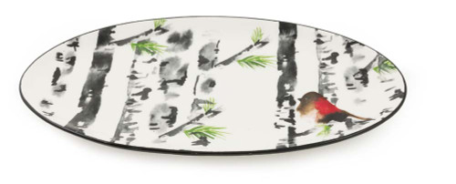 Birch Chickadee Holiday Serving Platter