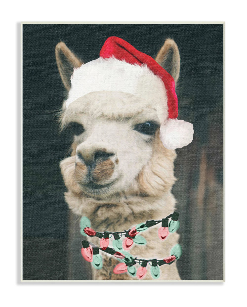 Christmas Llama Art Print Plaque