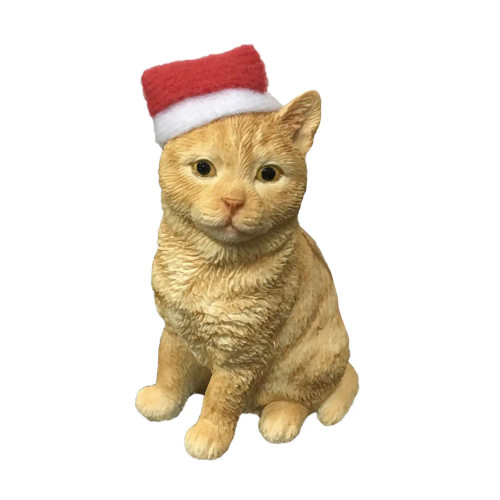Santa Orange Tabby Cat Figurine