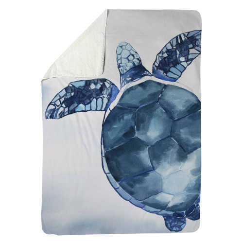 Blue Sea Turtle Throw Blanket