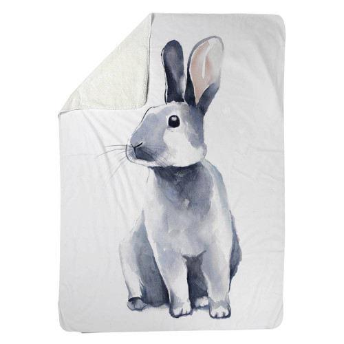 Gray Rabbit Throw Blanket