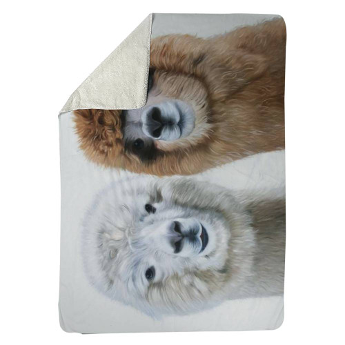 Winter Fluffy Llamas Throw  Blanket