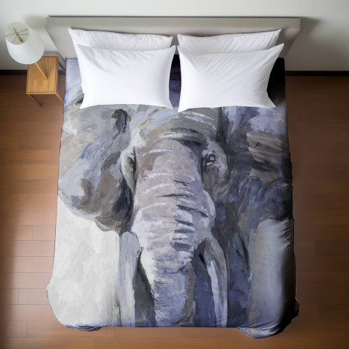 Blue Elephant Duvet Cover - Queen