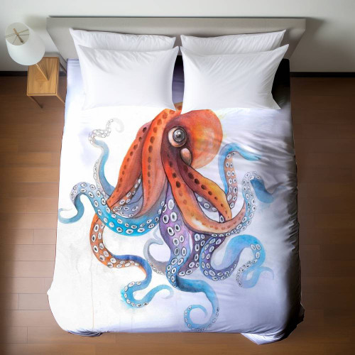 Colorful Octopus Duvet Cover - Queen