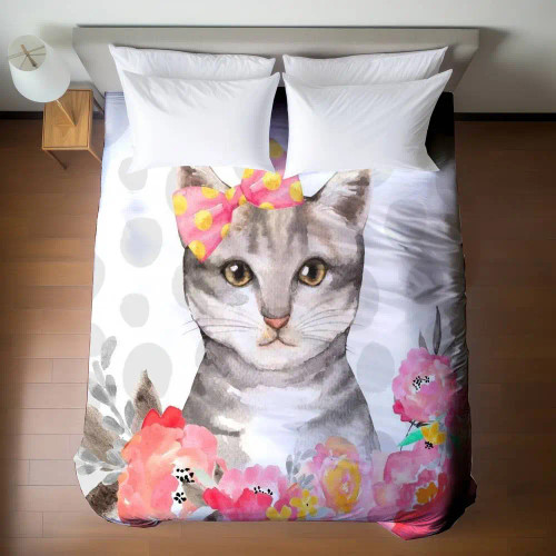 Pretty Kitty Duvet Cover - Queen