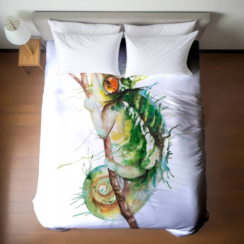 Climbing Chameleon Duvet Cover - Queen