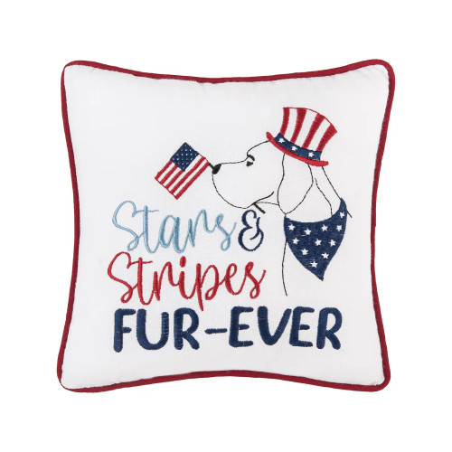 Stars & Stripes Fur-Ever - Dog Patriotic Pillow