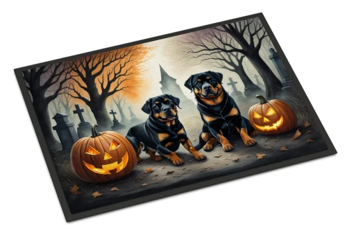 Rottweiler Halloween Doormat