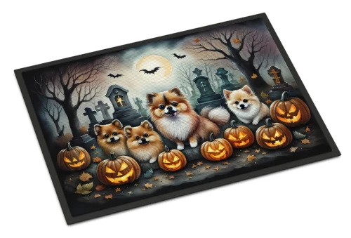 Pomeranian Halloween Doormat