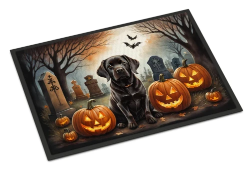 Spooky Chocolate Lab Halloween Doormat