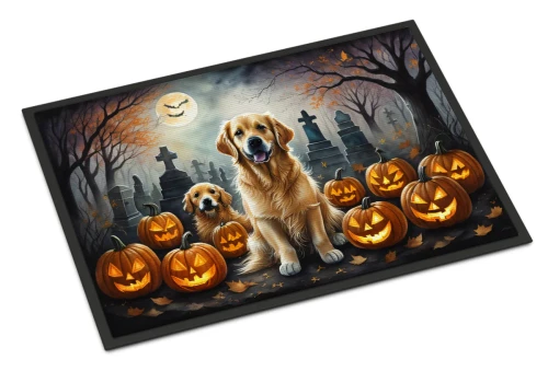 Golden Retriever Halloween Doormat