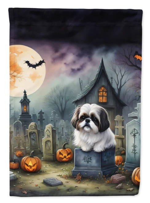 Shih Tzu Halloween Garden Flag