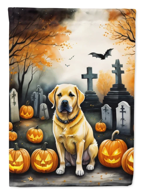 Yellow Lab Halloween Flag