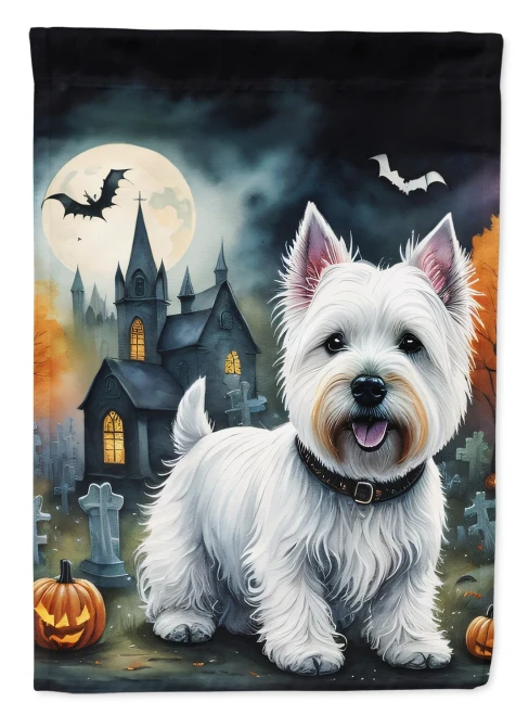 Westie Halloween House Flag