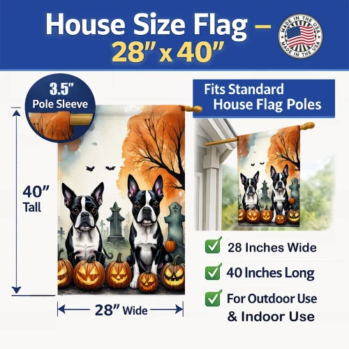 Spooky Boxer Halloween House Flag