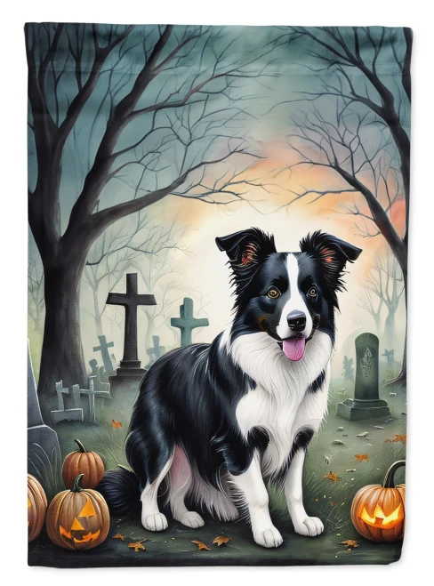 Border Collie Halloween House Flag