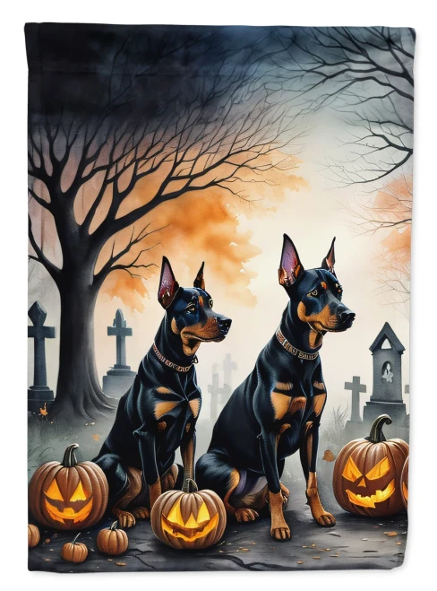 Spooky Doberman Halloween Garden Flag