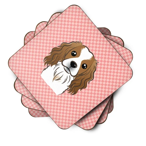 Chic Pink Cavalier Spaniel Coaster Set