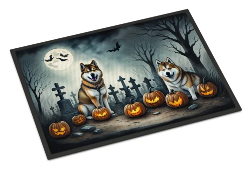 Spooky Akita Halloween Doormat