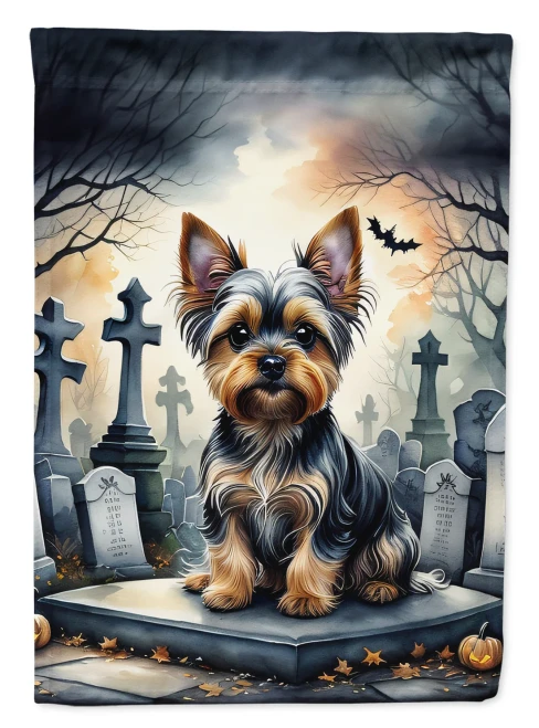 Yorkie Halloween Garden Flag