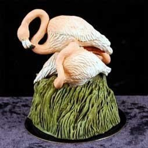 Flamingos Figurine on Black Base