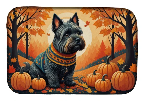 Golden Fall Scottish Terrier Dish Drying Mat