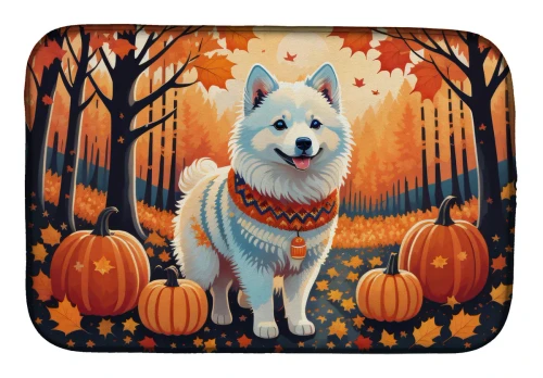 Golden Fall American Eskimo Dish Drying Mat