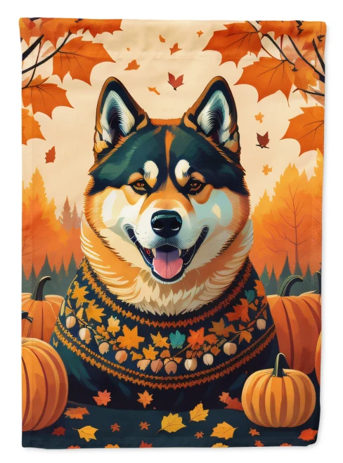 Akita Dog Fall House Flag
