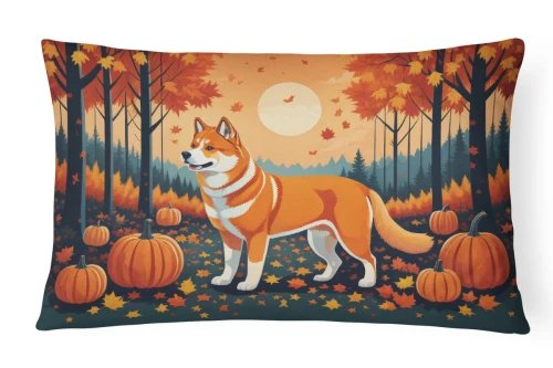 Akita Dog Fall Throw Pillow
