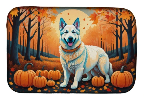 German Shepherd Dog Fall Dish Drying Mat
