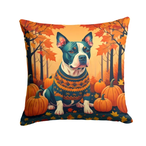 Pit Bull Fall Throw Pillow