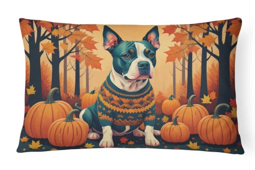 Pit Bull Dog Fall Throw Pillow