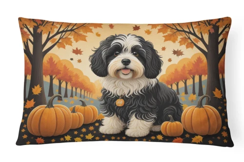 Havanese Dog Fall Outdoor Pillow