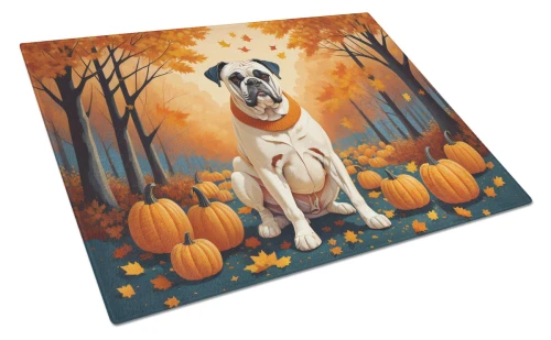 Boxer Dog Fall Cutting Board