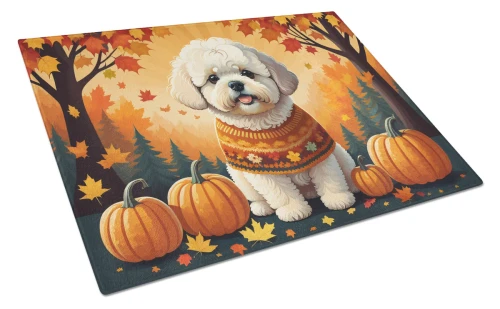 Bichon Frise Dog Fall Cutting Board