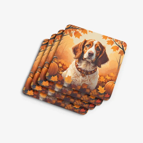 Brittany Spaniel Dog Fall Coasters