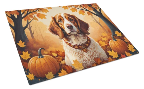 Brittany Spaniel Dog Fall Cutting Board