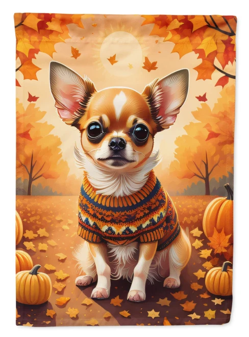 Chihuahua Dog Fall House Flag