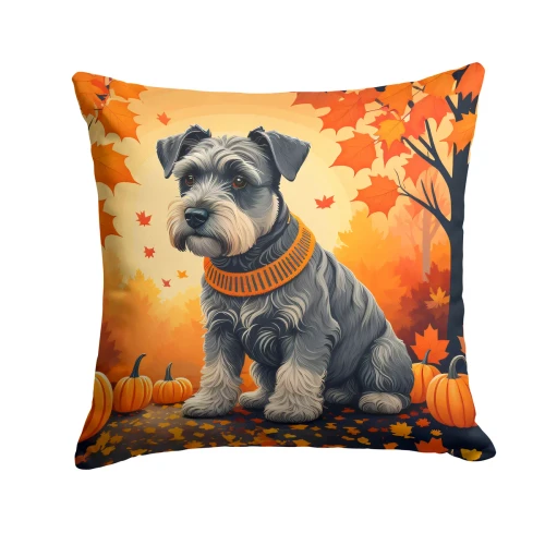 Schnauzer Dog Fall Throw Pillow