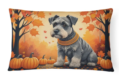 Schnauzer Dog Fall Outdoor Pillow