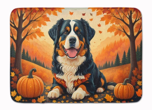 Bernese Mountain Dog Fall Rug