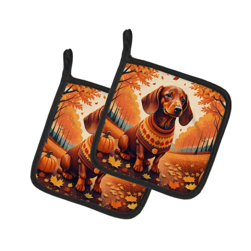 Fall Dachshund Potholder