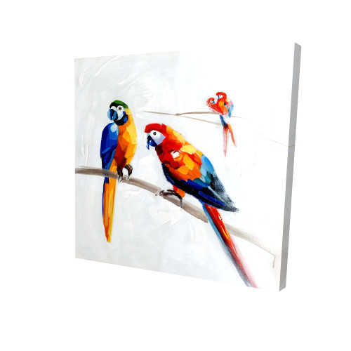 Colorful Parrots on Branches Fine Art Print