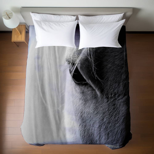White Horse Eye Duvet Cover