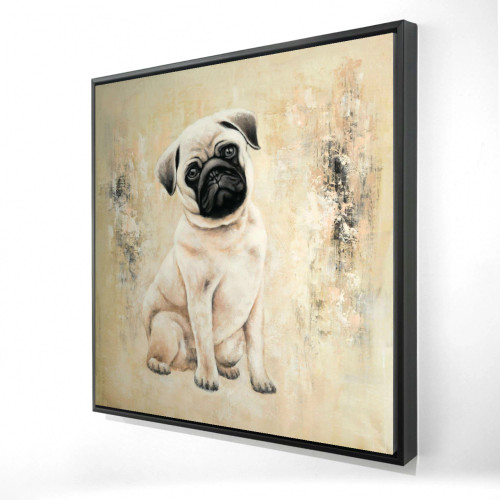 Rustic Pug Portrait Fine Art Print - Framed
