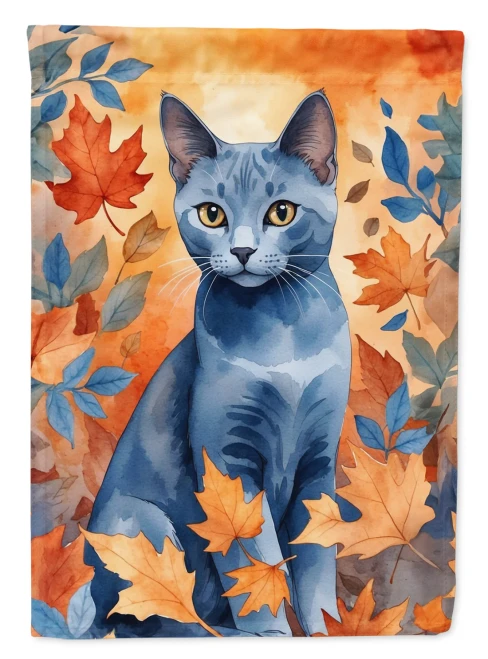 Fall Russian Blue Cat Flag