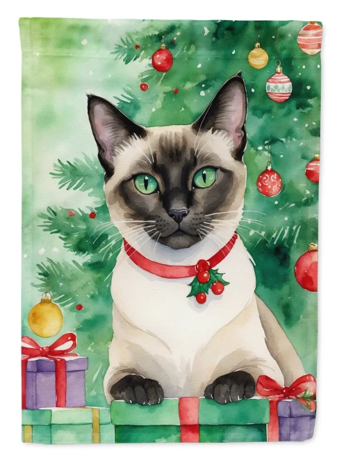 Christmas Siamese Cat Flag