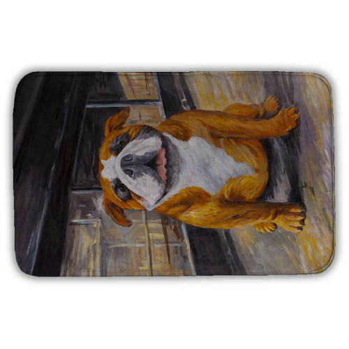 Rustic Bulldog Bath Mat